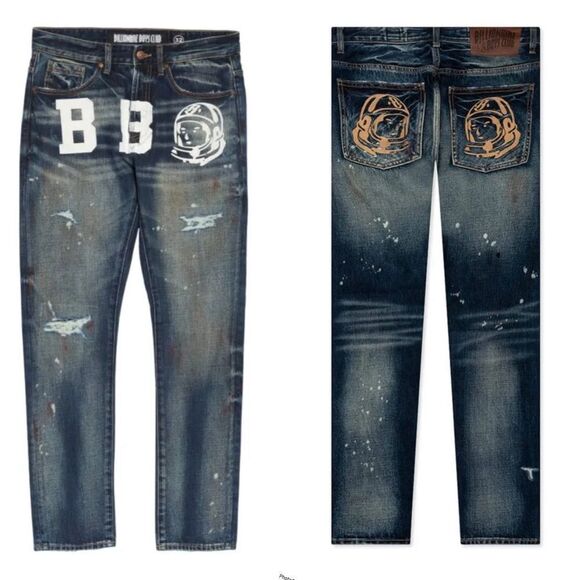 Billionaire Boys Club Blue Relaxed MIND JEAN Jeans Subtle Fading Smart Fit - Picture 2 of 11